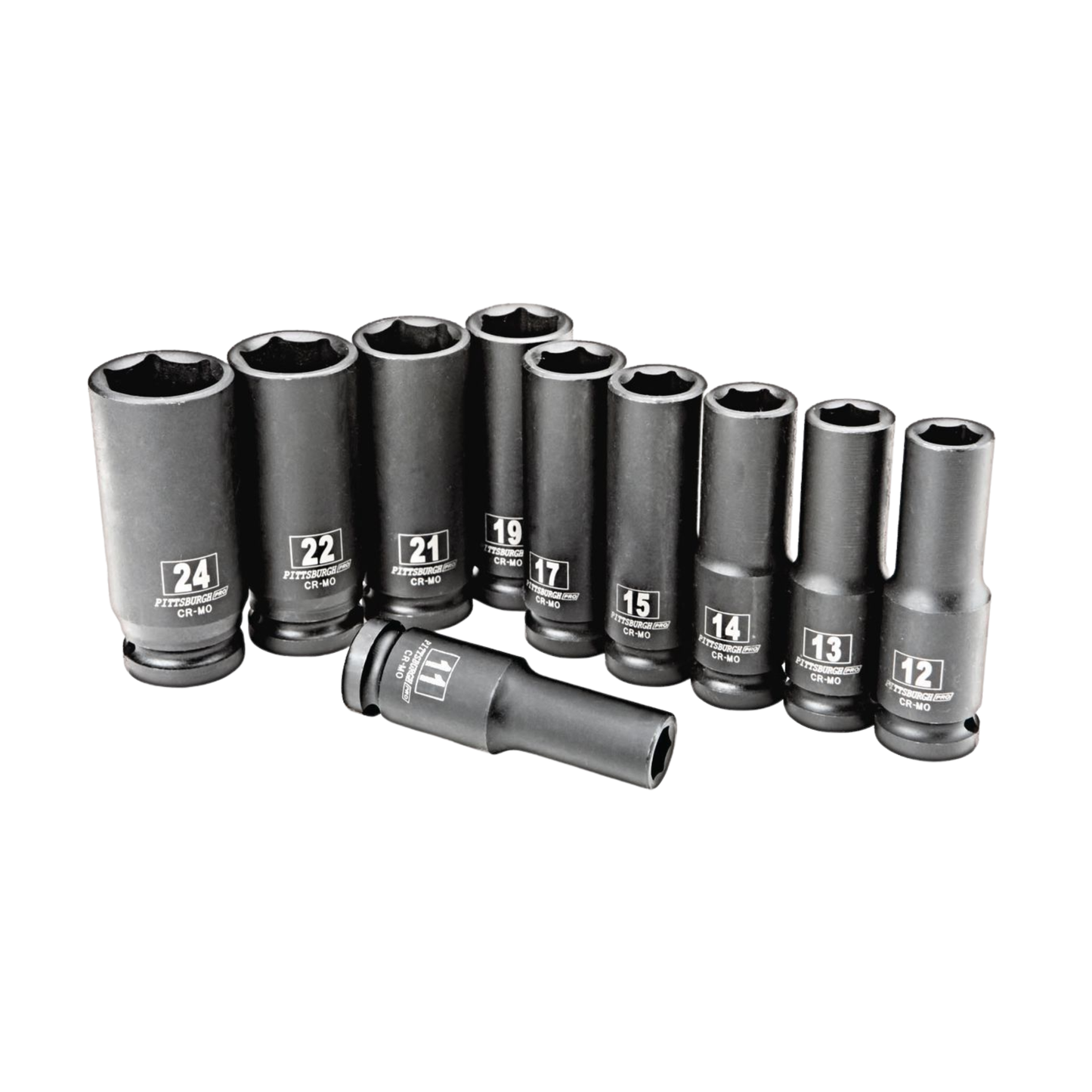PITTSBURGH 1/2 IN. METRIC DEEP IMPACT SOCKET SET, 10-PIECE