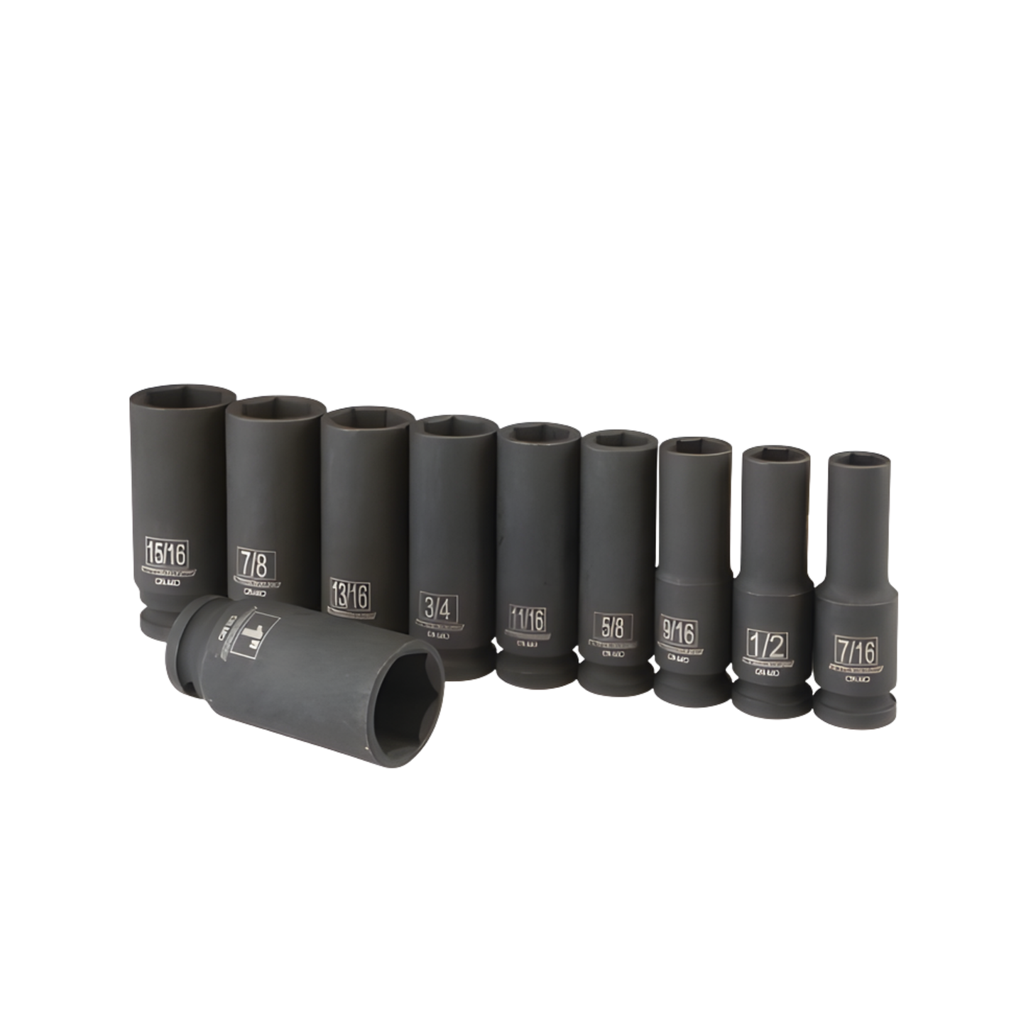 JUEGO DE DADOS PROFUNDOS DE IMPACTO SAE PITTSBURGH 1/2 PULG., 10 PIEZAS