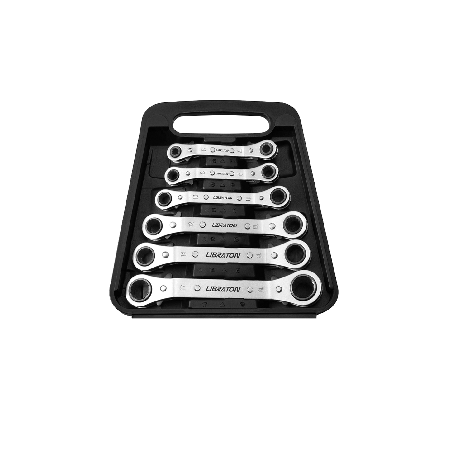 RATCHET METRIC WRENCH SET, SEDY, 6 PIECES, REVERSIBLE RATCHET HEAD