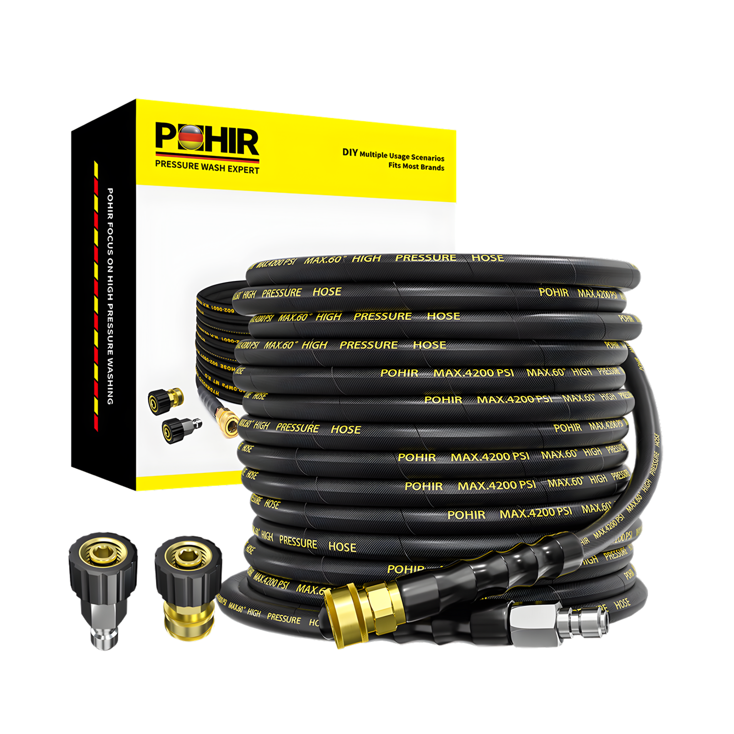 MANGUERA R2, DOBLE MALLA DE 50 PIES X 1/4” POHIR, 4200 PSI