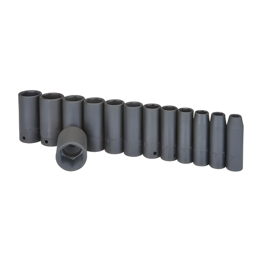 JUEGO DE DADOS DE IMPACTO PITTSBURGH 13 PIEZAS DE ½”, METRICAS