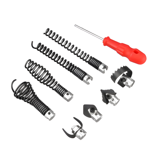 KIT DE ACCESORIOS DE SERPIENTE DE DRENAJE DE 9 PIEZAS PARA CABLES DE ALTA RESISTENCIA