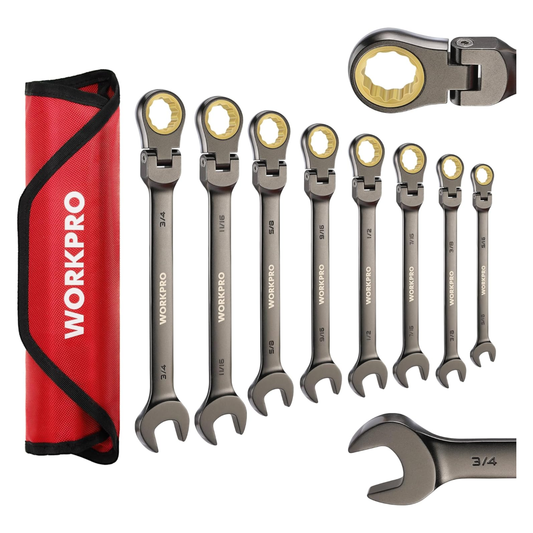 JUEGO DE LLAVES COMBINADAS SAE WORKPRO, 9 PIEZAS