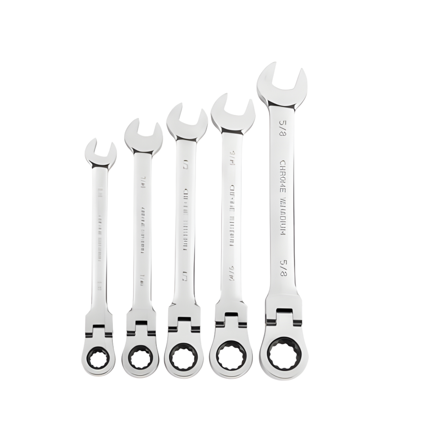 PITTSBURGH 5 PC. SAE FLEX HEAD RATCHETING COMBINATION WRENCH SET
