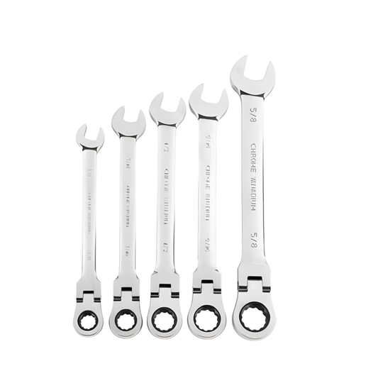JUEGO DE LLAVES COMBINADAS DE TRINQUETE SAE DE CABEZA FLEXIBLE PITTSBURGH, 5 PIEZAS