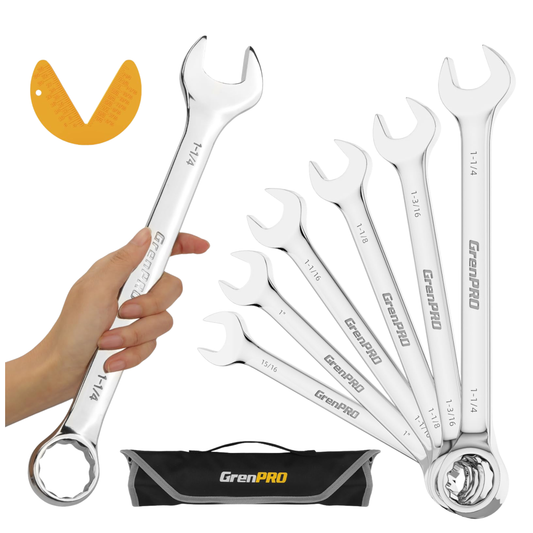 GRENPRO JUEGO DE LLAVES COMBINADAS JUMBO , SAE, 7 PIEZAS