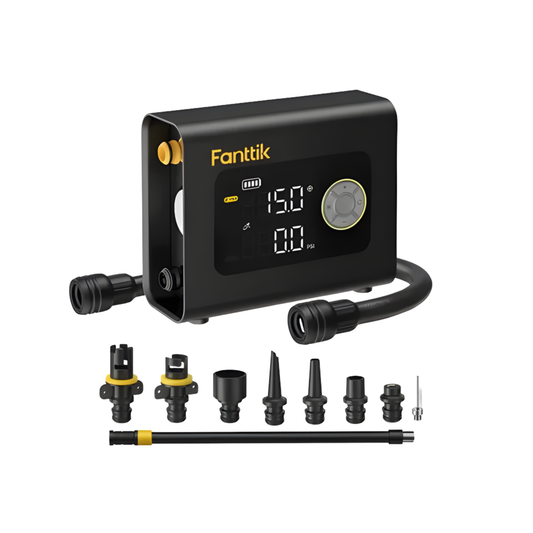 COMPRESOR DE AIRE PORTÁTIL PARA INFLAR NEUMÁTICOS Y POWER BANK FANTTIK S300 CROSS