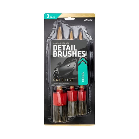 PAQUETE DE 3 CEPILLOS PARA DETALLES AUTOMOTRICES VIKING PREMIUM