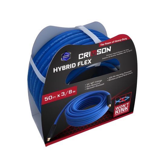 MANGUERA PARA COMPRESOR DE AIRE 3/8” X 50 PIES CRIMSON