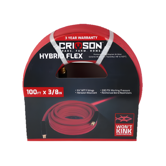 MANGUERA PARA COMPRESOR DE AIRE 3/8” X 100 PIES CRIMSON