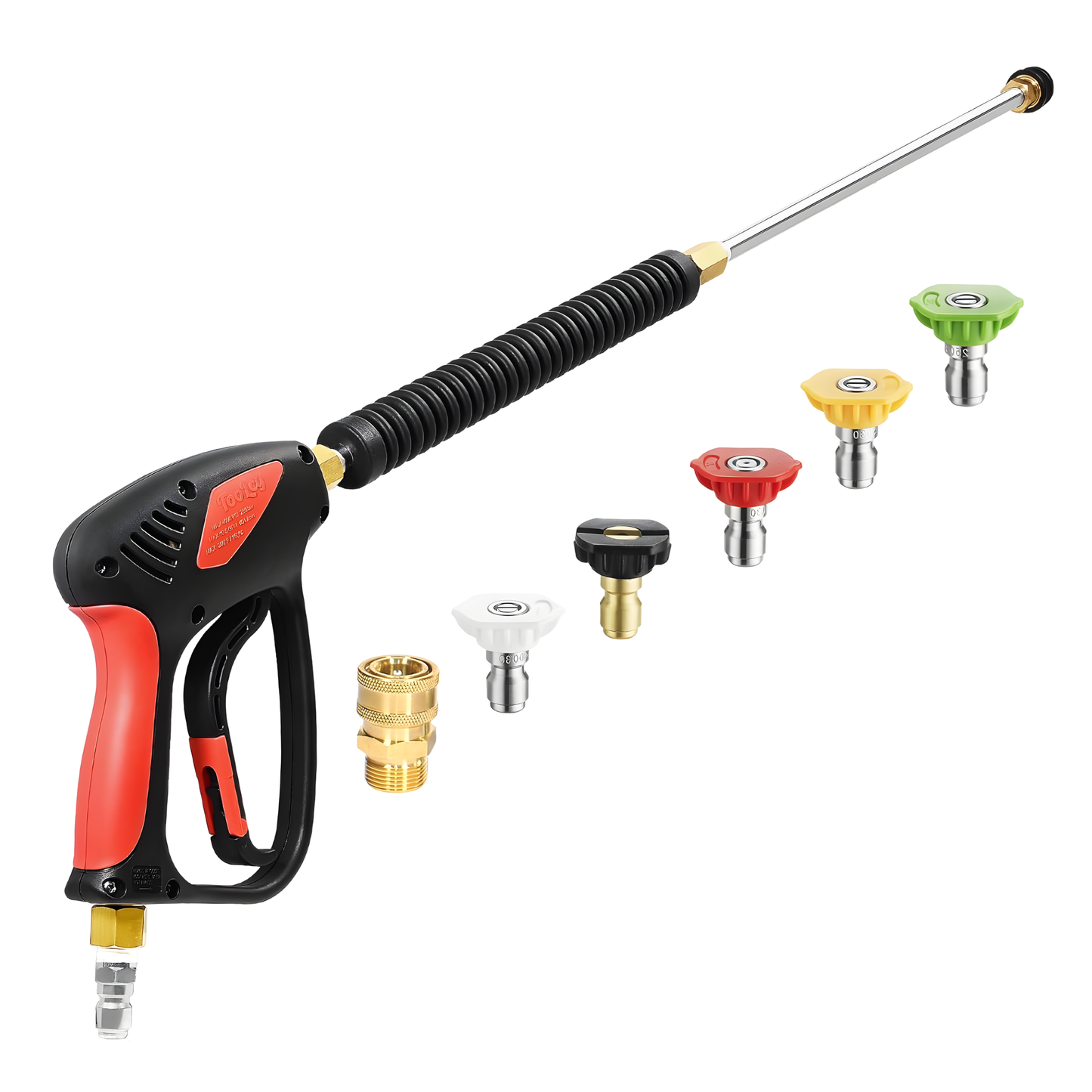 TOOLCY PISTOLA DE LAVADO DE POTENCIA AJUSTABLE CON GIRO Y VARILLA DE EXTENSIÓN, 4000 PSI