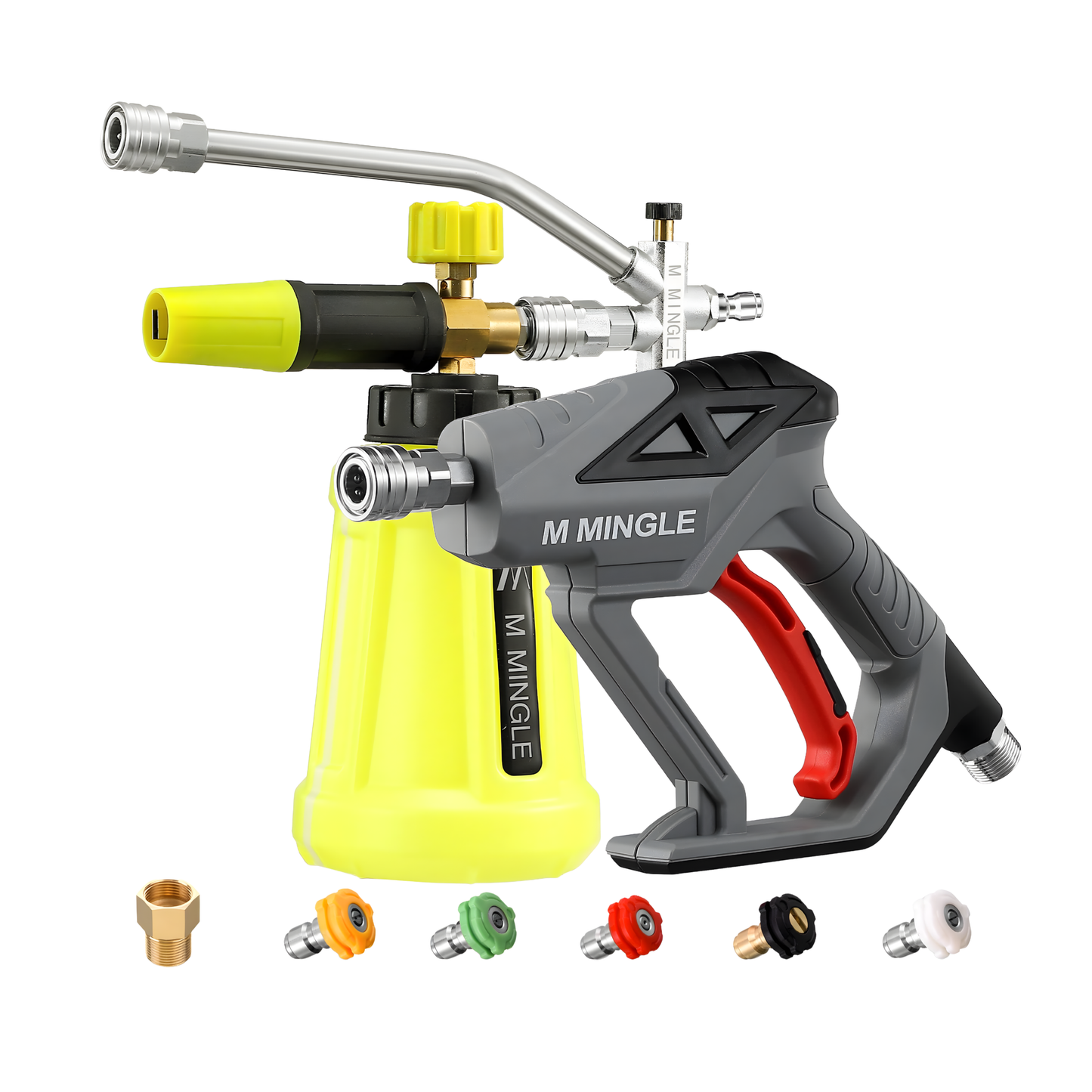 PISTOLA DE LAVADO DE ALTA PRESIÓN, LANZA DE ESPUMA DE NIEVE, ACCESORIO DE DOBLE CONECTOR MMINGLE , 4000 PSI