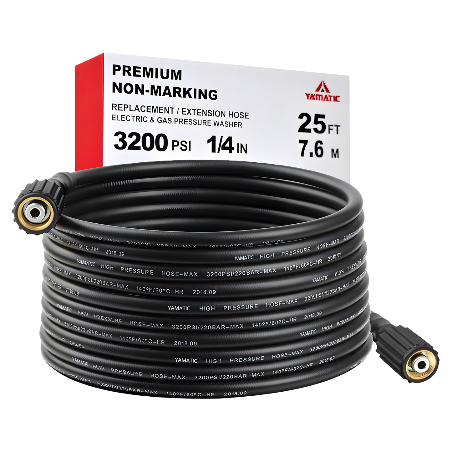 MANGUERA DE 25 PIES X 1/4 PULGADAS YAMATIC, 3200 PSI